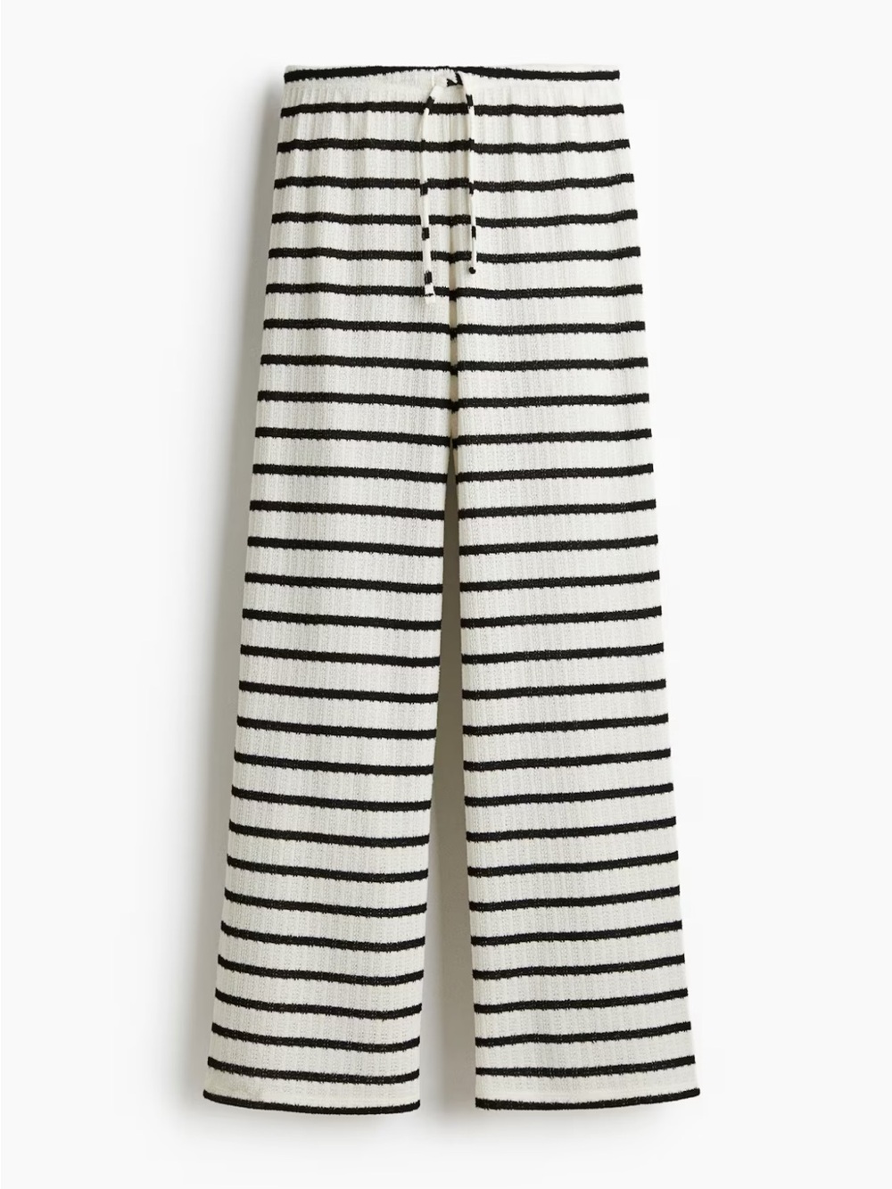 H&M STRIPED KNIT DRAWSTRING PANTS